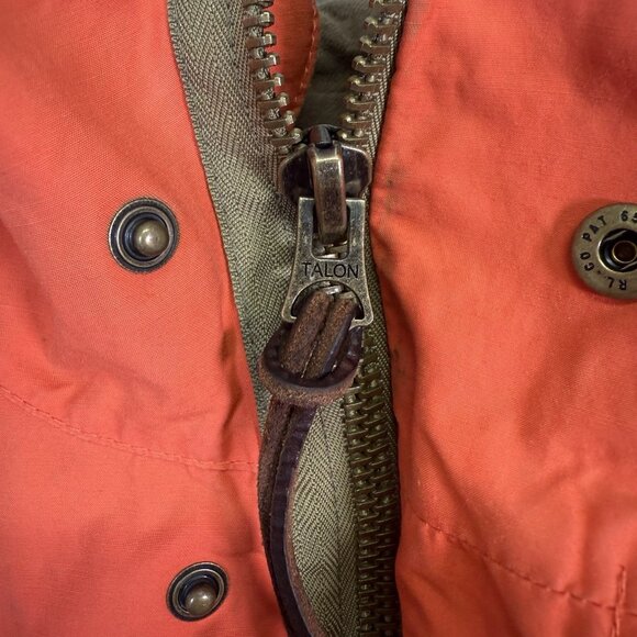 Polo Ralph Lauren Full Zip Oiled Cloth Orange Hooded Sport Jacket Medium Utility - Picture 10 of 16